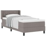 vidaXL Lit à ressorts avec tête de lit Taupe 200 x 90 cm tissu