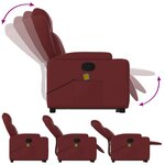 vidaXL Fauteuil inclinable de massage Rouge bordeaux Similicuir