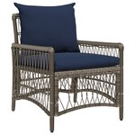 vidaXL Chaise de jardin avec coussins gris 60x70x78 cm en poly rattan
