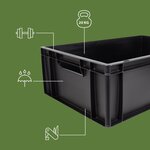 Pack and Move - Bac Gerbable - Charge 20 kg - 60 x 40 x 20 cm - Stockage  Rangement  Outils  Bricolage - Résistant - Réutilisable - 40L