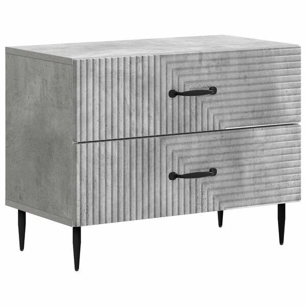 vidaXL Cabinet de chevet avec tiroir Gris béton 62 x 34 5 x 47 5 cm