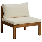 vidaXL Salon de jardin 11 Pièces avec coussin crème Bois d'acacia solide