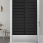 vidaXL Panneaux muraux 12 Pièces Noir 60x15 cm Similicuir 1 08 m²