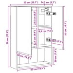 vidaXL Armoire Miroir de Salle de Bain Bois ancien 50 x 14 5 x 70 cm