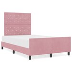 Lit vidaXL Rose 120x190 cm Velours