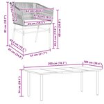 vidaXL Ensemble à manger jardin coussins 7 Pièces gris poly rotin verre