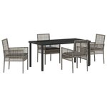 vidaXL Ensemble de salle à manger pour jardin 5 Pièces Gris polyrotin