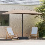 vidaXL Parasol de jardin Taupe 385 x 209 x 244 cm Polyester