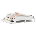 vidaXL Cadre de lit sans matelas blanc 200x200 cm bois massif de pin