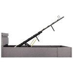 vidaXL Cadre de lit à stockage hydraulique et LED taupe 120x200 cm