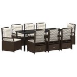 vidaXL Ensemble de 9 Chaises de Jardin Marron Rattan Poly