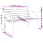 vidaXL Banc de jardin 120 cm Bois et fer
