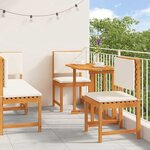 vidaXL Ensemble bistro de jardin 4 Pièces Marron Bois d'acacia massif
