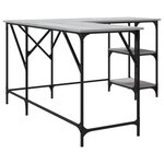 Bureau table poste de travail meuble d'ordinateur informatique étude sonoma 139 x 139 x 75 cm bois d'ingénierie gris 02_0023949