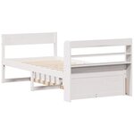 vidaXL Cadre de lit sans matelas blanc 90x200 cm bois de pin massif