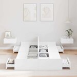 vidaXL Cadre de lit avec rangement avec tête de lit Blanc 120 x 190 cm