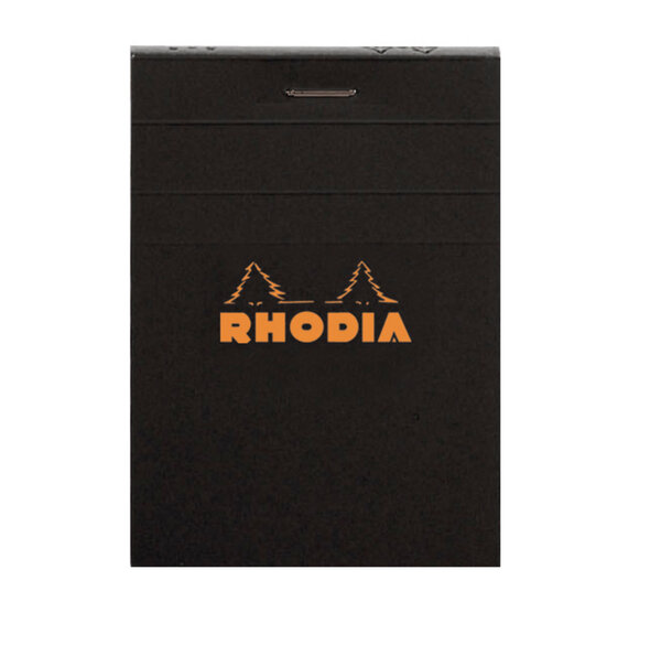 bloc noir n°11 7 4x10 5cm 80 feuilles agrafées 80g Q.5x5 RHODIA