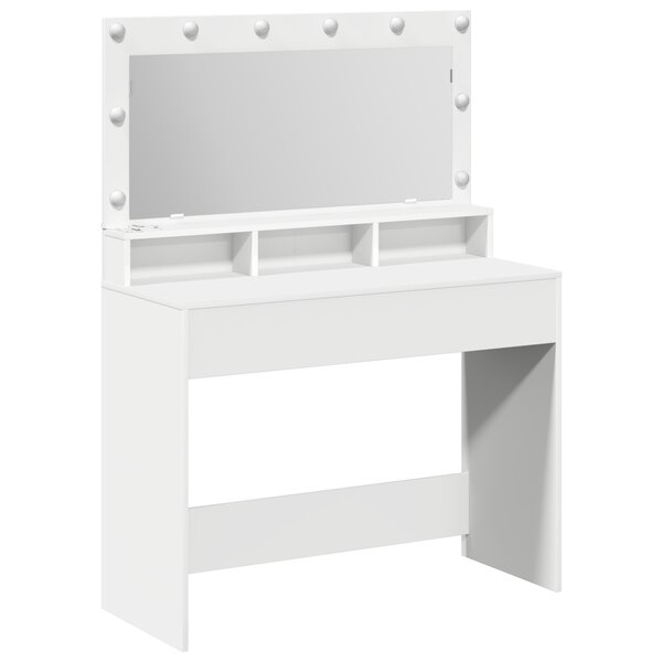 vidaXL Coiffeuse avec miroir Blanc 100 x 41 x 135 cm Bois d'ingénierie