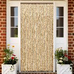 vidaXL Rideau anti-mouches beige et marron 90x200 cm chenille