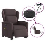 vidaXL Fauteuil inclinable de massage électrique Marron foncé Tissu