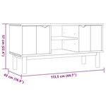 vidaXL Meuble TV OTTA 113 5 x 43 x 57 cm Noir Bois de pin massif