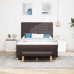vidaXL Lit à ressorts avec tête de lit Marron foncé 190 x 140 cm tissu