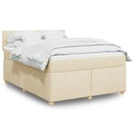 vidaXL Sommier à lattes de lit avec matelas Crème 140x200 cm Tissu