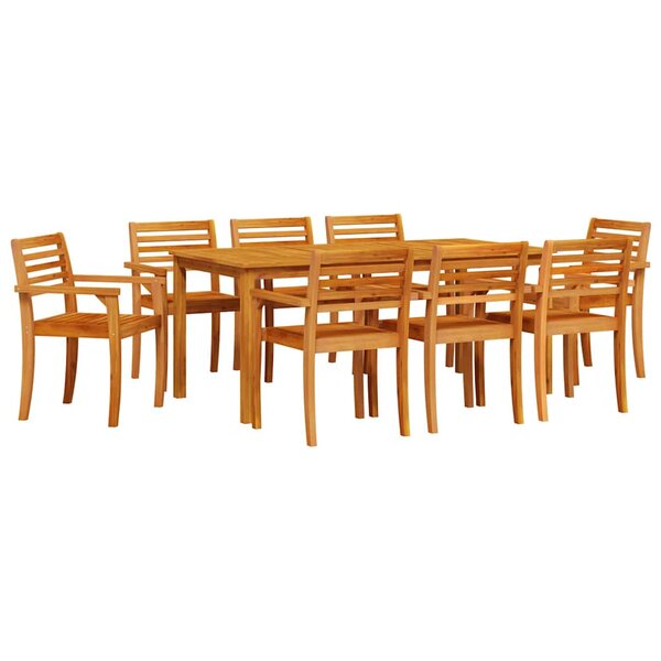 vidaXL Ensemble de salle à manger pour jardin 9 Pièces Marron