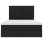 vidaXL Lit avec rangement et LED Noir 140 x 200 cm Polyester