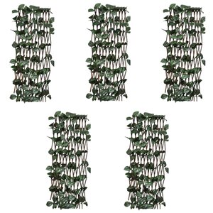 vidaXL Clôtures à treillis de saule 5Pièces feuille artificielle 180x60cm