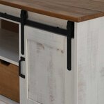 vidaXL Meuble TV HALDEN avec porte coulissante blanc 110x40x60 cm
