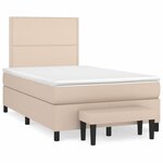 vidaXL Sommier à lattes de lit matelas cappuccino 120x190cm similicuir