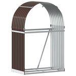 vidaXL Porte-bûches marron 80x45x120 cm acier galvanisé