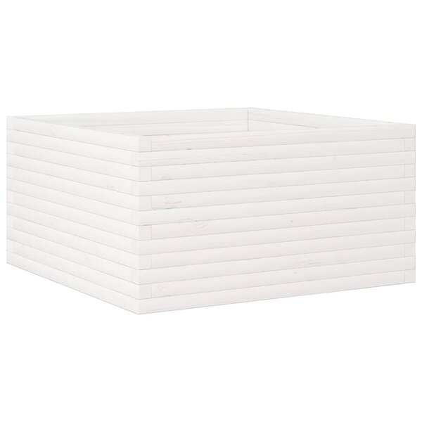 vidaXL Jardinière blanc 90x90x46 cm bois de pin massif