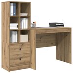 vidaXL Bureau avec tiroir avec étagère 2 Pièces Chêne artisanal