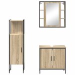 vidaXL Ensemble de mobilier de salle de bain avec étagère 3 Pièces Marron