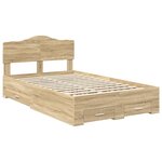vidaXL Cadre de lit Chêne Sonoma 135 x 190 cm Bois d'ingénierie