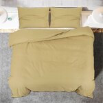 vidaXL Ensemble de housse de couette Taupe 200x200 cm Coton