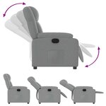 vidaXL Fauteuil inclinable Gris clair Tissu