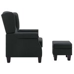 vidaXL Fauteuil avec repose-pied Gris foncé Tissu