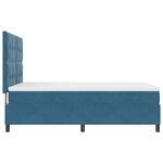 vidaXL Lit à ressort LED avec matelas Bleu foncé 160 x 200 cm Velours