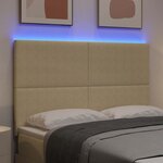 vidaXL Tête de lit LED Vert gris 144 cm Tissu en velours côtelé