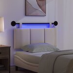 vidaXL Tête de lit suspendue Avec lumière LED Crème Tissu