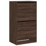 vidaXL Armoire à chaussures 2 tiroirs rabattables chêne marron