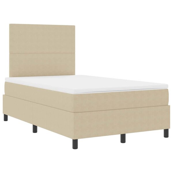 vidaXL Lit à ressort LED Gris clair et blanc 120 x 190 cm
