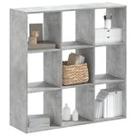 vidaXL Bibliothèque gris béton 102x32x102 cm bois d'ingénierie