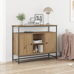 vidaXL Buffet Artisan Chêne 100x35x80 cm Bois composite et Acier