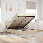 vidaXL Lit ottoman avec matelas crème 140x200 cm tissu