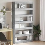 vidaXL Bibliothèque Gris Bois d'ingénierie