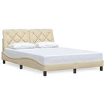 vidaXL Cadre de lit sans matelas crème 140x190 cm tissu